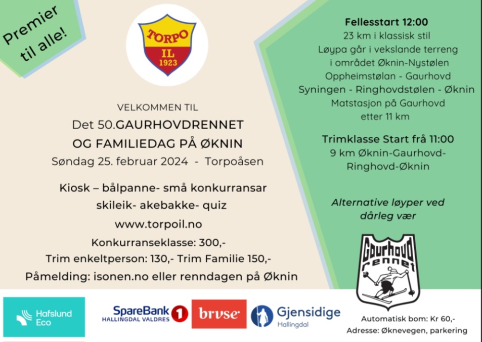 Det 50. Gaurhovdrennet vart arrangert 25. februar med start og mål på Øknin