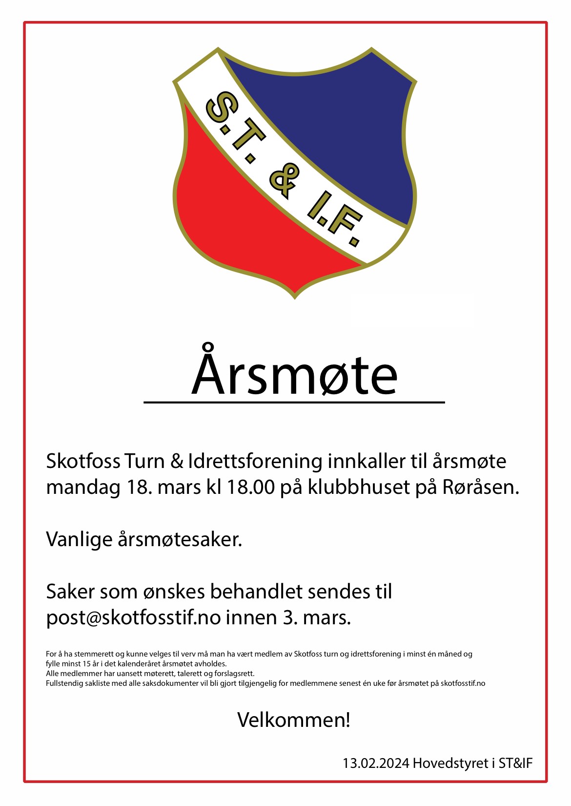 Innkalling årsmøte