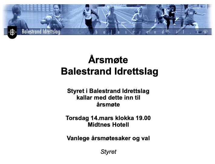 &#xC5;rsm&#xF8;te i BIL torsdag 14.mars kl. 19.00 Midtnes Hotell