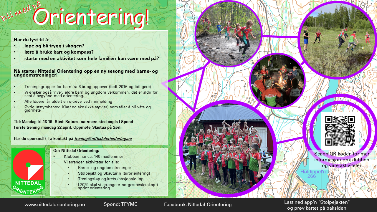 Mandag 22. april starter barne- og ungdomstreningene