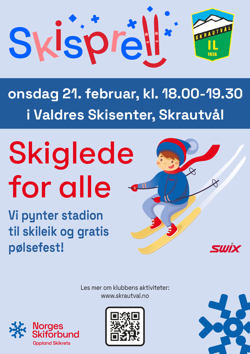 Skisprell og pølsefest onsdag 21. februar kl 18-19.30