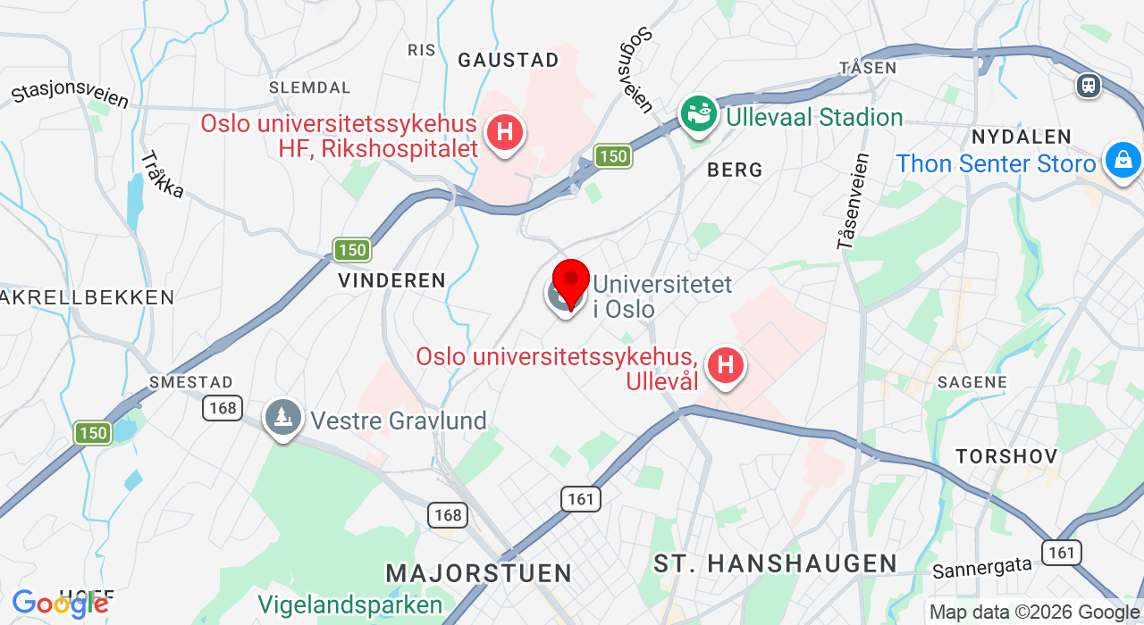 Google Map of https://www.google.com/maps/place/Athletica Blindern, Problemveien 13,0371+Oslo