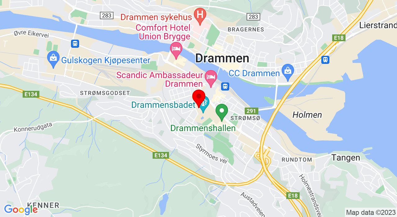 Google Map of Danvikgata 25 på Drammen Videregående Skole