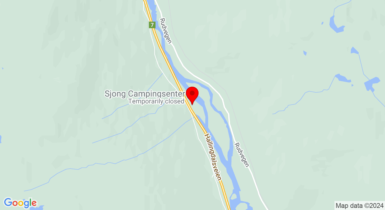 Google Map of https://www.google.com/maps/place/Sjong Campingsenter. Riksvei 7,3540+NESBYEN
