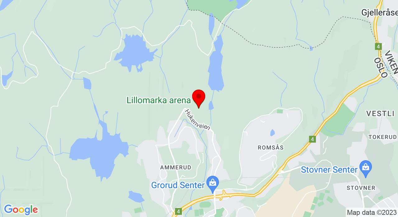 Google Map of Lillomarka arena v/klubbhuset