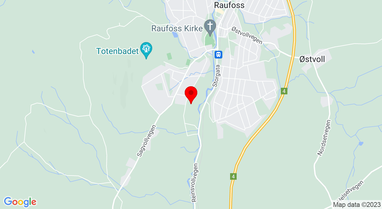 Google Map of https://www.google.com/maps/place/Prøvenvegen 65,2830+Raufoss