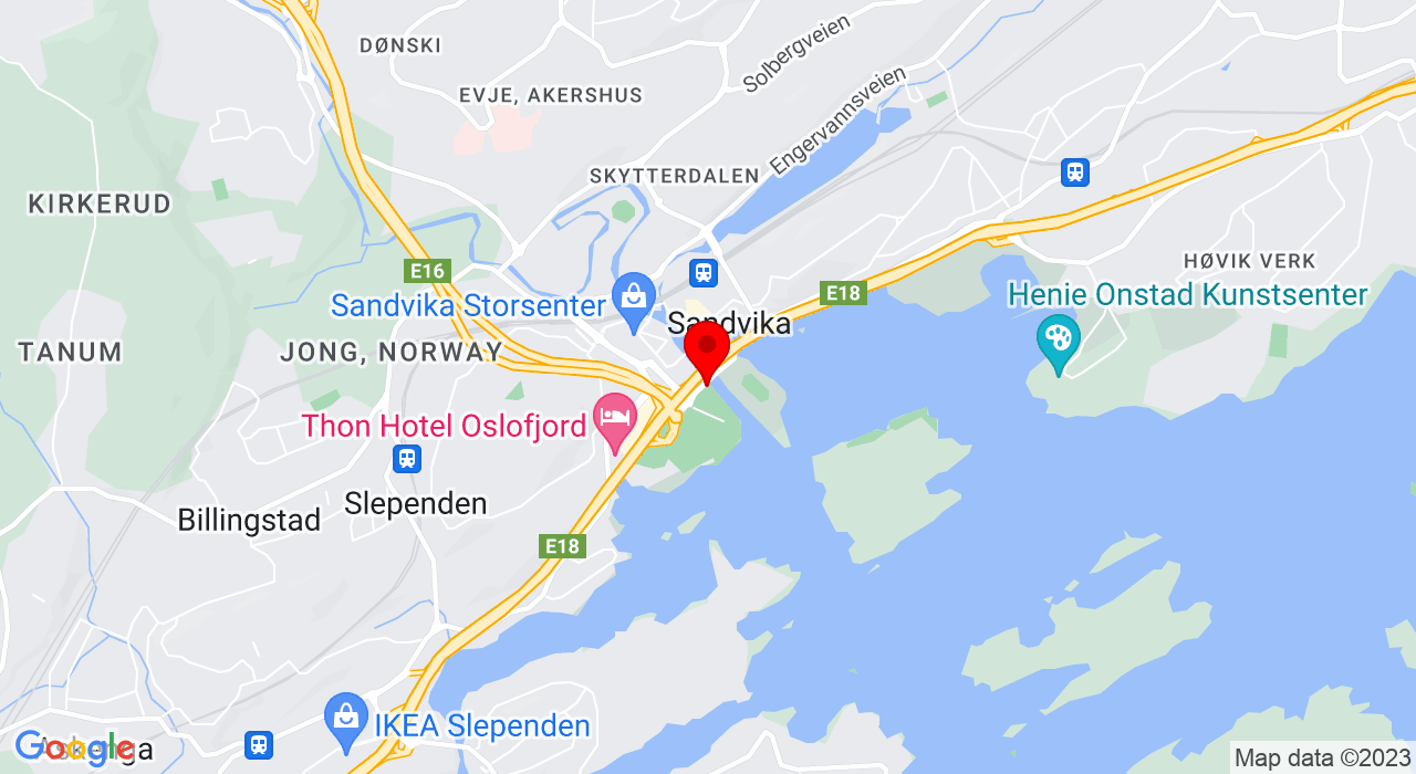 Google Map of https://www.google.com/maps/place/Kjørbo, 2. etasje låven,1338+Sandvika