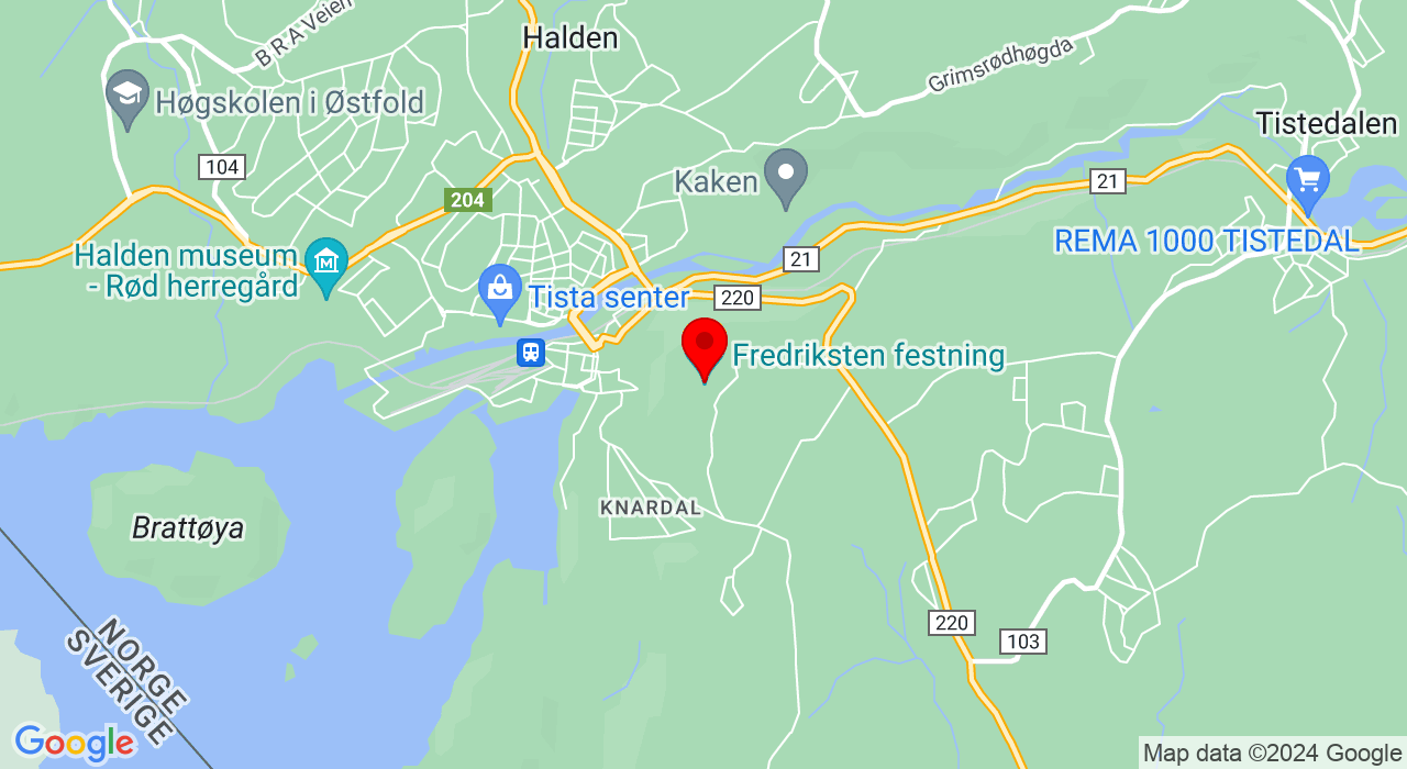 Google Map of https://www.google.com/maps/place/Fredriksten festning, Generalveien 25-27,1769+Halden