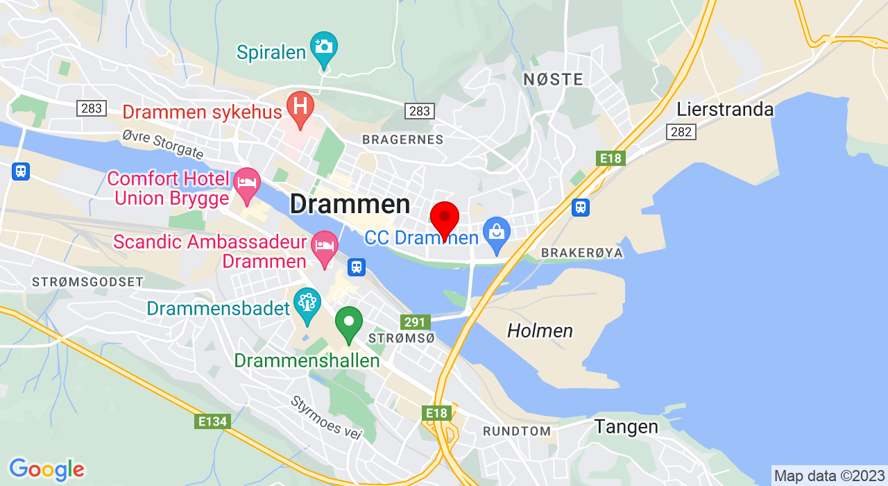Google Map of https://www.google.com/maps/place/Søren Lemmichs gate 1,3030+DRAMMEN
