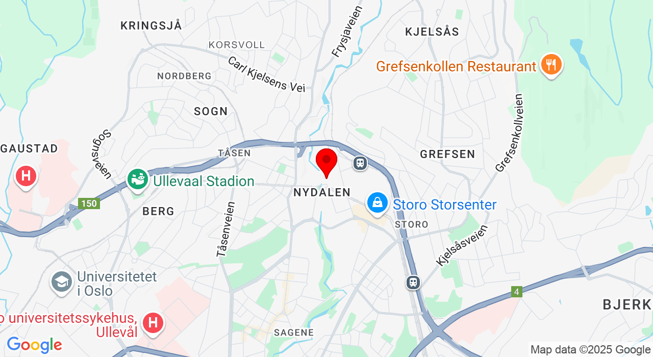 Google Map of https://www.google.com/maps/place/Gullhaug torg 1,0484+Oslo