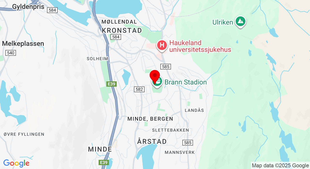 Google Map of https://www.google.com/maps/place/Brann stadion, Kniksens plass 1,5063+Bergen