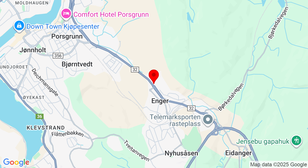 Google Map of https://www.google.com/maps/place/Leirgata 12 - Vallermyrene ridesenter,3945+Porsgrunn