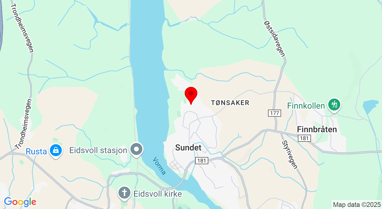 Google Map of https://www.google.com/maps/place/Jon Sørensens veg 8,2080+Eidsvoll