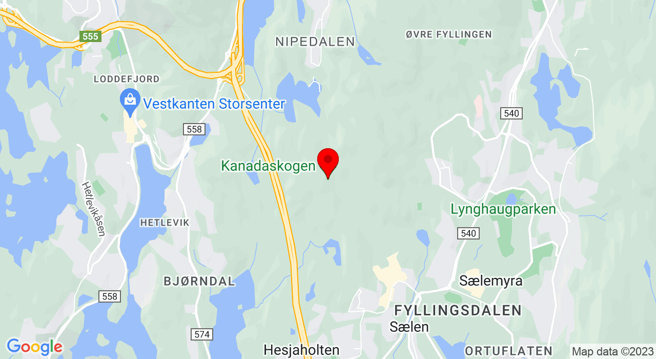 Google Map of Kanadaskogen - Eikelifjell