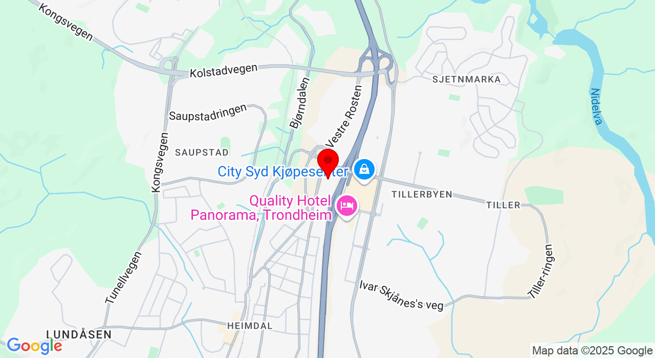 Google Map of https://www.google.com/maps/place/Hit Padel, Vestre Rosten 77,7075+Tiller