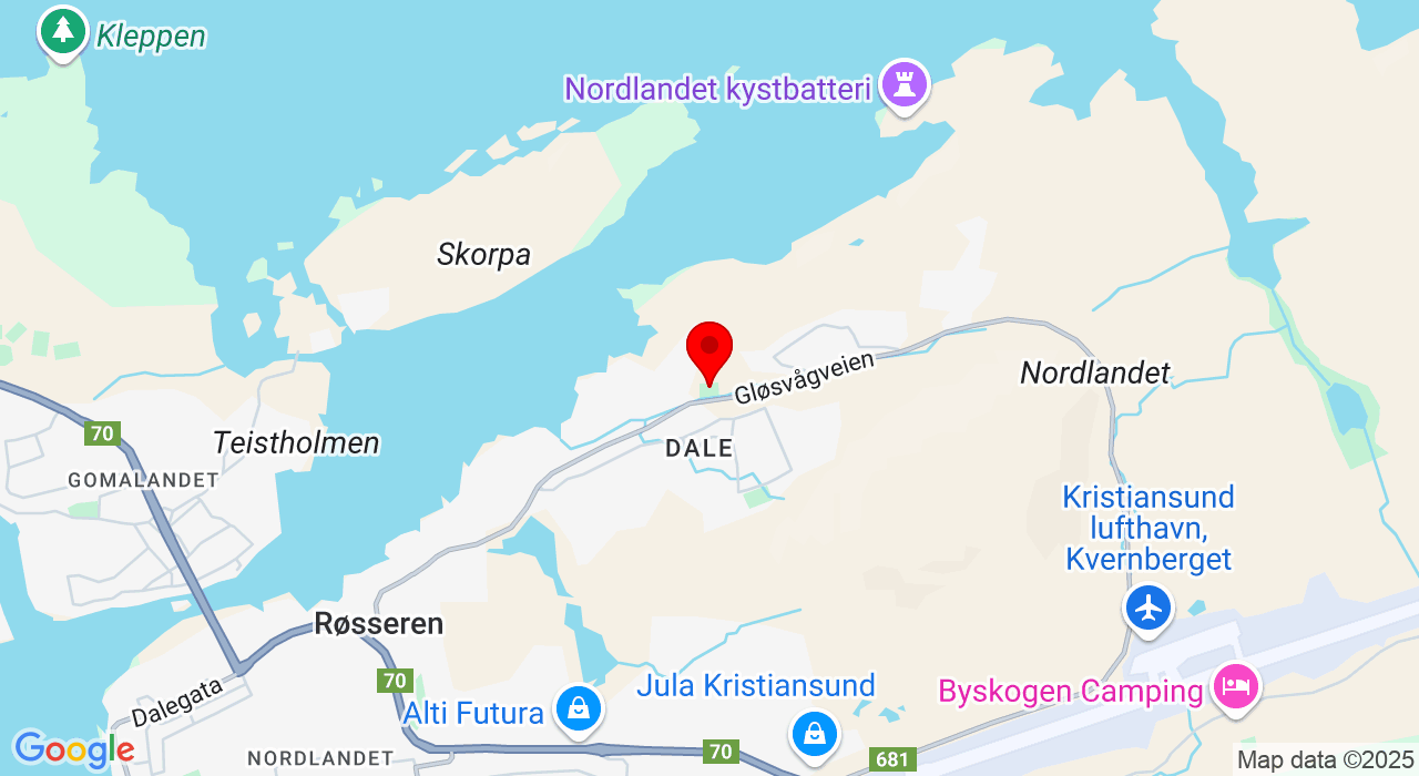 Google Map of https://www.google.com/maps/place/Gløsvågveien 3,6518+Kristiansund N