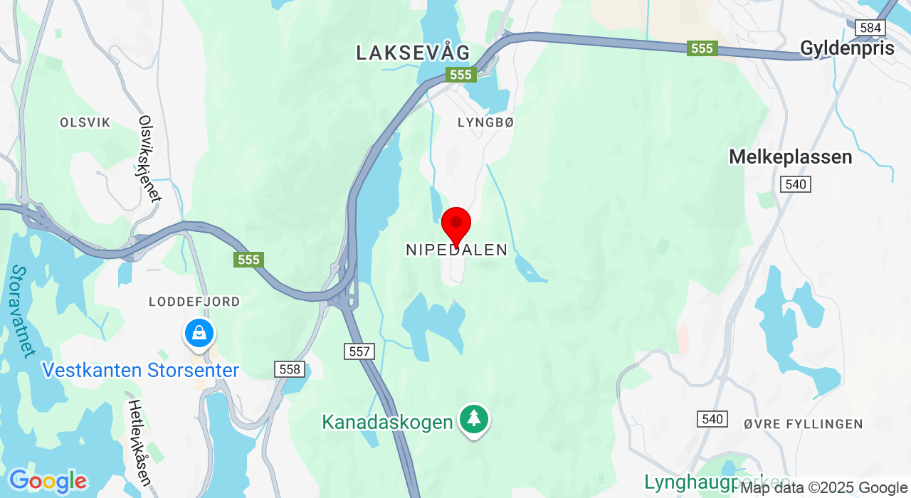 Google Map of https://www.google.com/maps/place/Tennebekktjønnet, Nipedalen,5164+Laksevåg