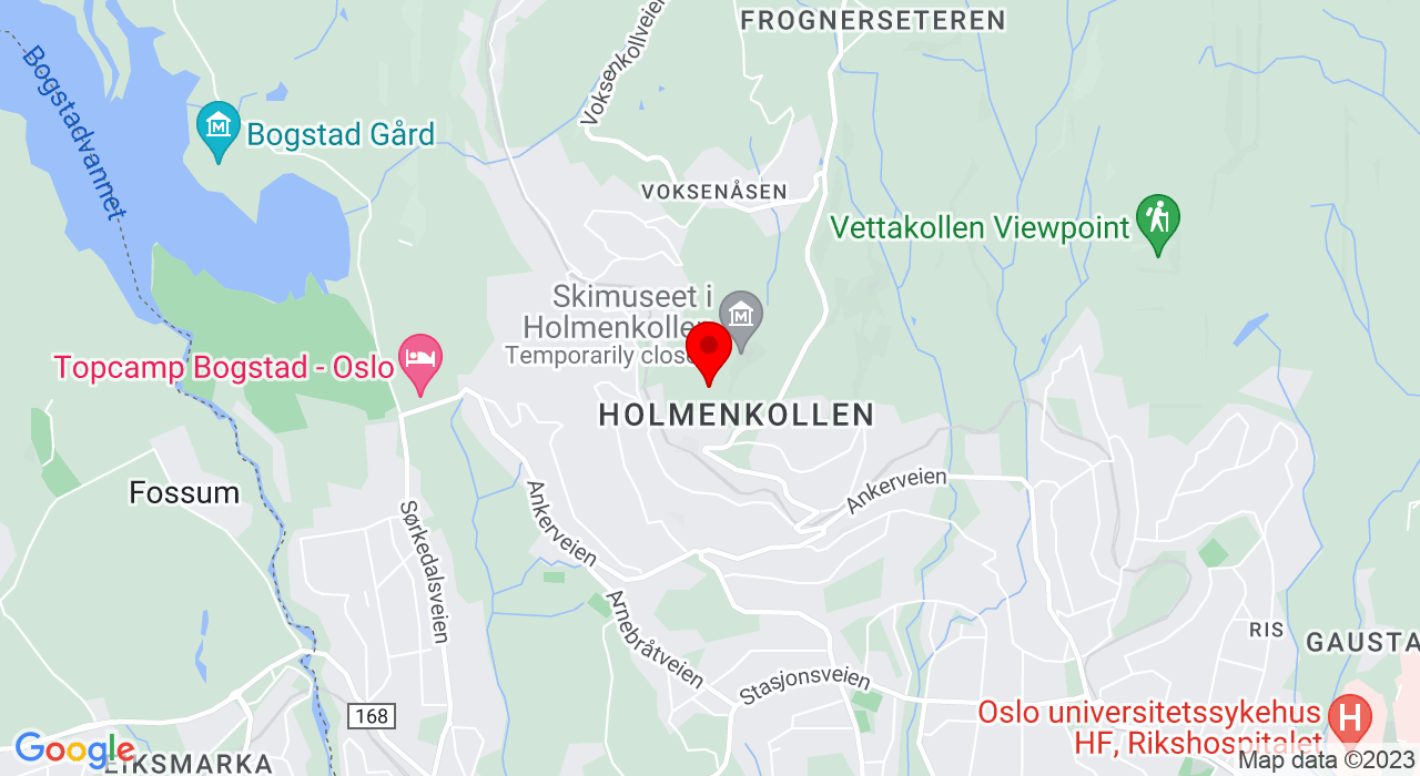 Google Map of Holmenkollen,Oslo