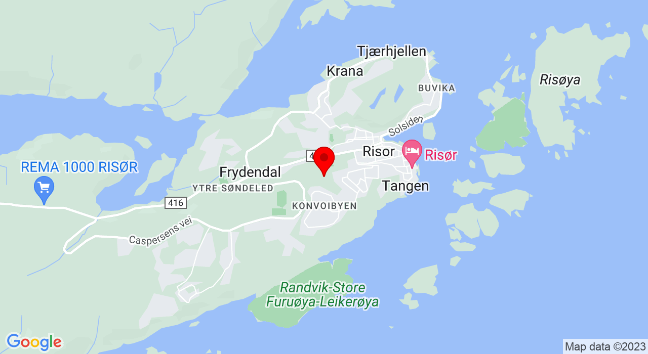 Google Map of https://www.google.com/maps/place/Heiveien bane 1 og 2,4950+RISØR