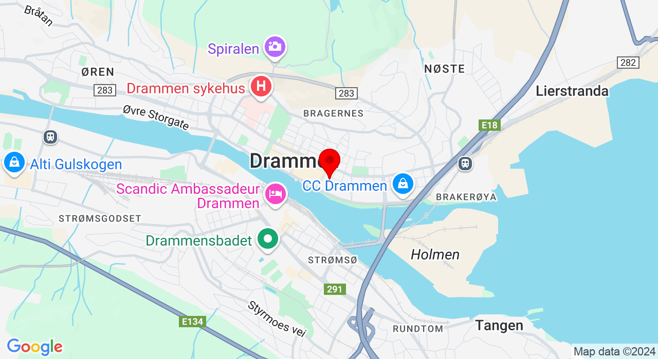 Google Map of https://www.google.com/maps/place/Grev Wedels Plass Drammen,3015+DRAMMEN