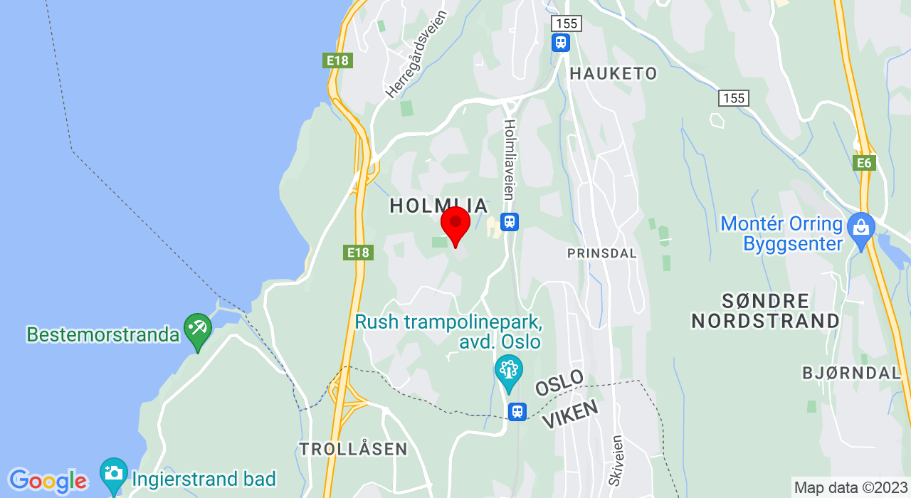 Google Map of Holmliahallen - inngang sentersiden