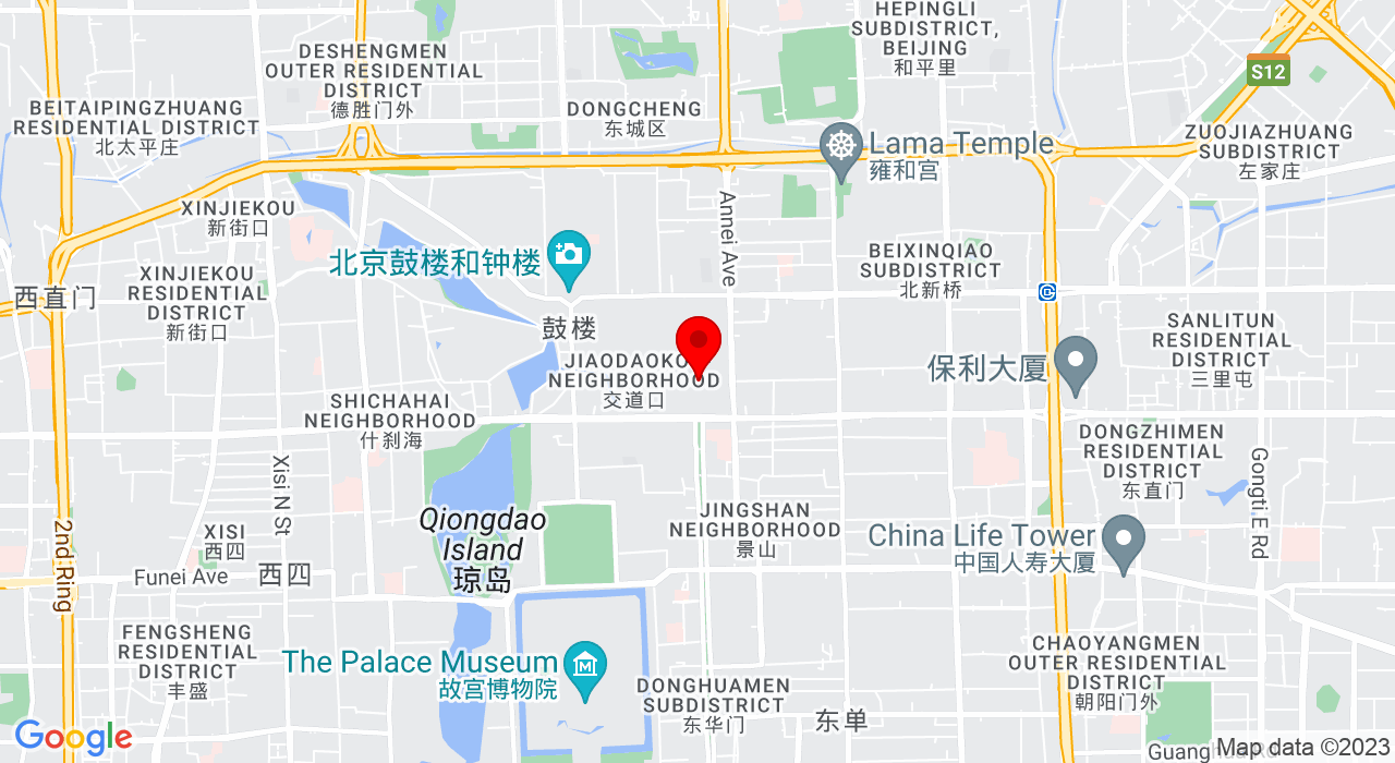 Google Map of https://www.google.com/maps/place/7 Dongmianhua Hutong, Jiaodaokou Nandajie