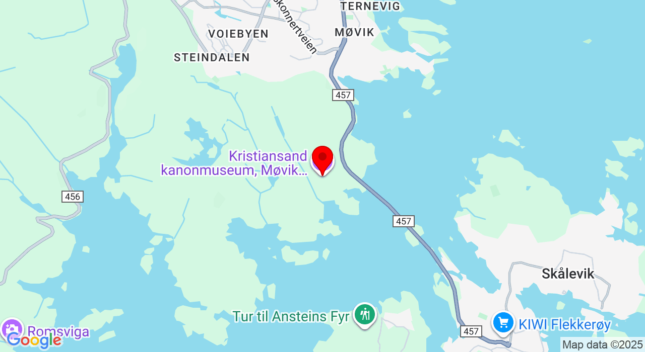 Google Map of https://www.google.com/maps/place/Kanonmuseet, Møvik,Kristiansand