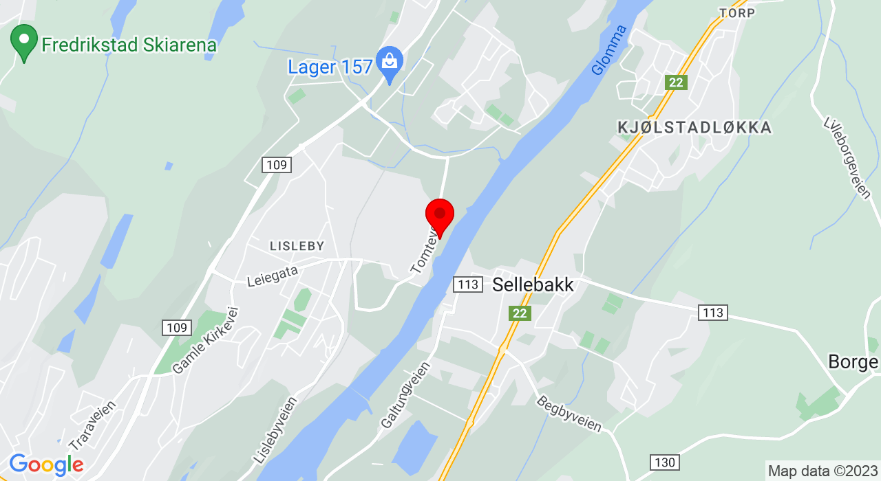 Google Map of https://www.google.com/maps/place/Tomteveien 21,,1618+FREDRIKSTAD