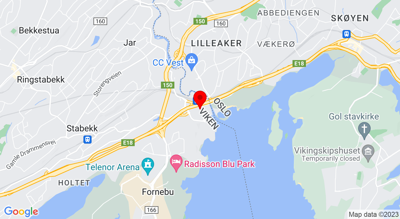 Google Map of https://www.google.com/maps/place/Frognerstranda,1366+LYSAKER