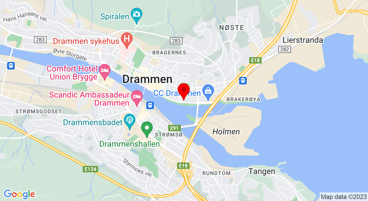 Google Map of https://www.google.com/maps/place/Søren Lemmichs gate 1,3015+DRAMMEN