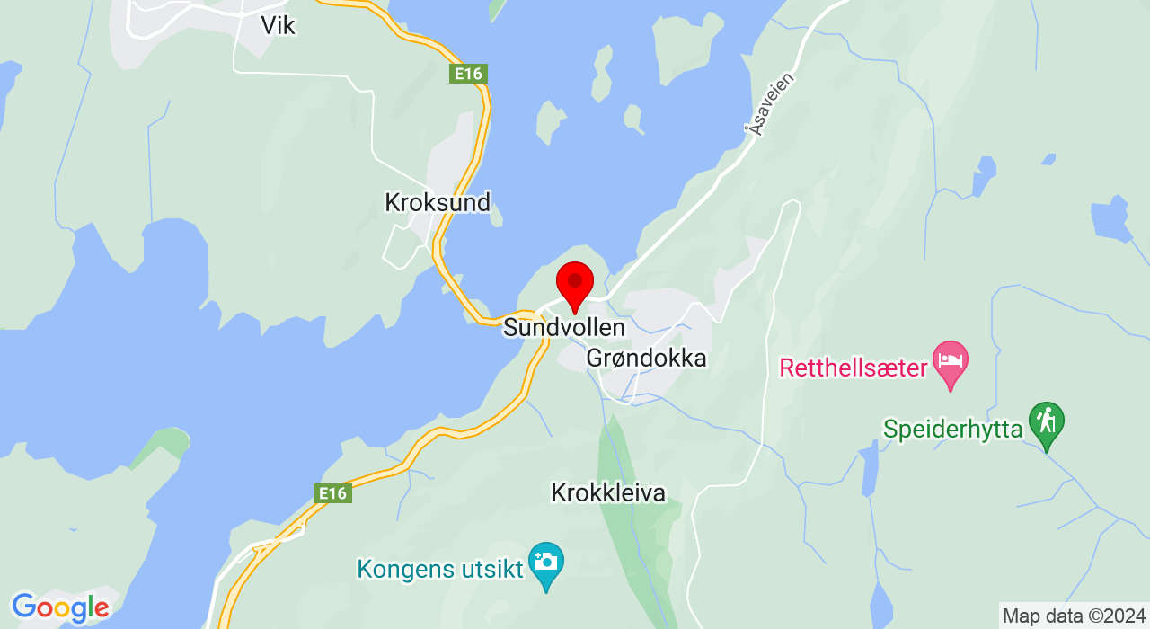 Google Map of https://www.google.com/maps/place/Dronningveien 2,3531+KROKKLEIVA
