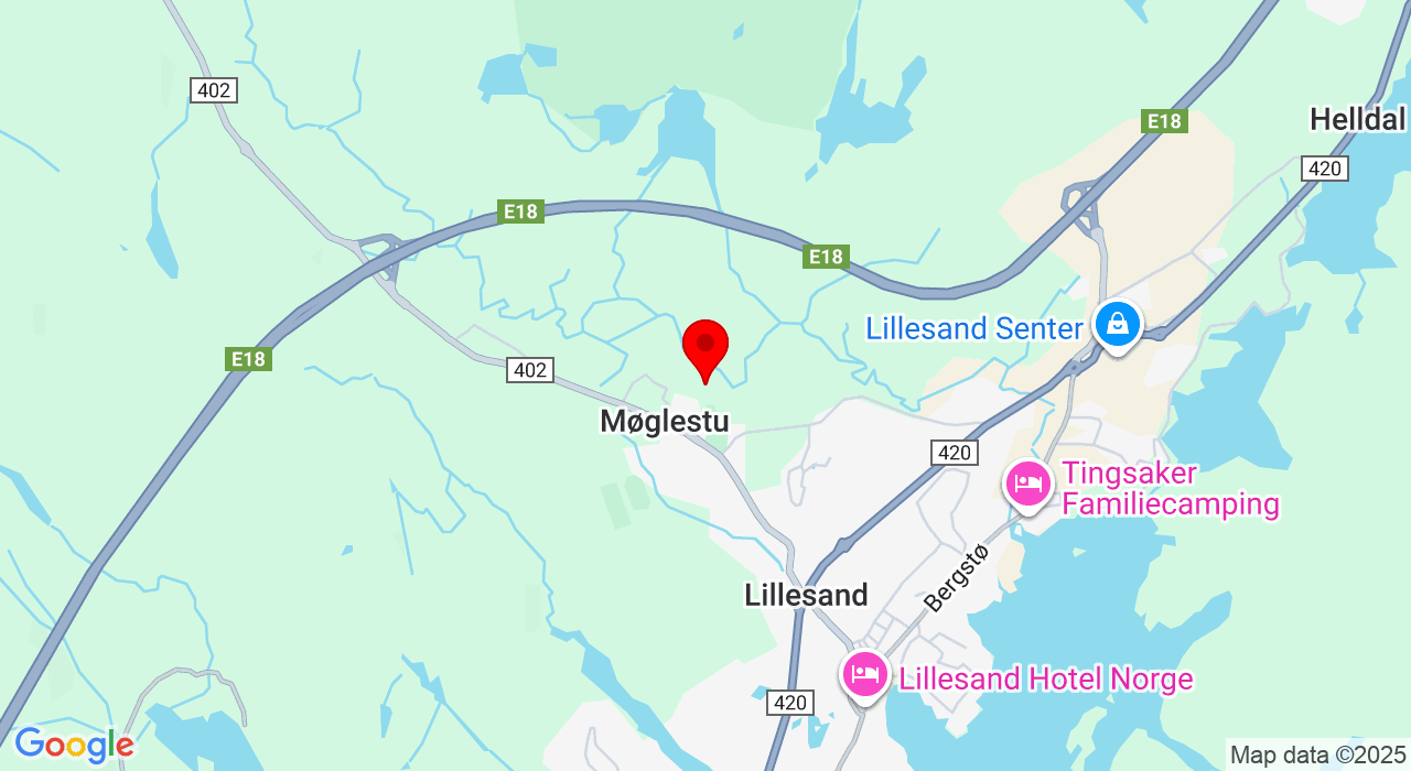 Google Map of https://www.google.com/maps/place/Møglestuhallen, Prestholt 30,4790+Lillesand
