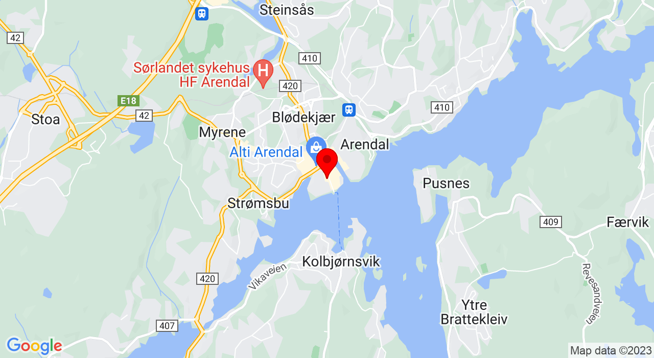 Google Map of Arendal bowling,Arendal