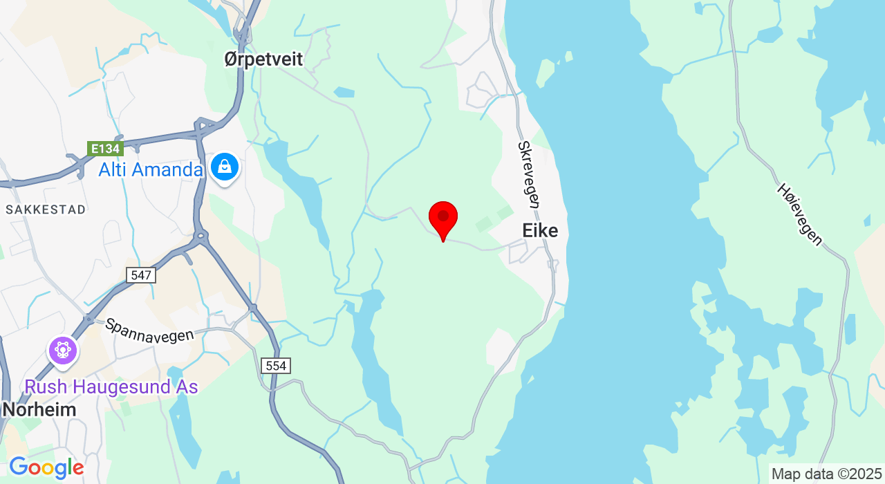Google Map of https://www.google.com/maps/place/Eikjevegen 205