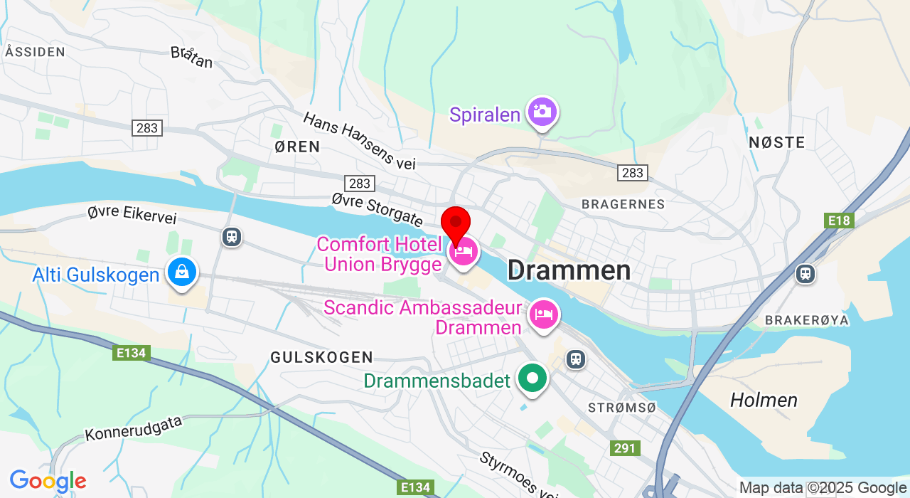 Google Map of https://www.google.com/maps/place/Øvre sund bru,3018+Drammen