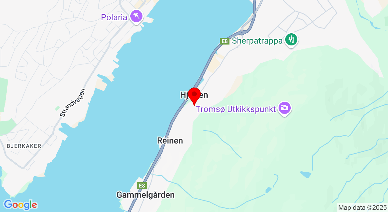 Google Map of https://www.google.com/maps/place/Solstrandvegen 75,9020+Tromsdalen