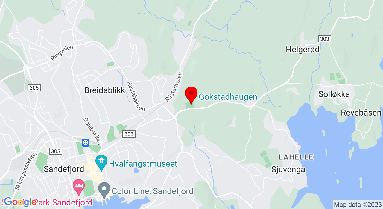 Google Map of https://www.google.com/maps/place/Gokstadhaugen, Helgerødveien,3228+SANDEFJORD