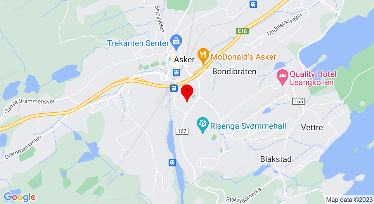 Google Map of https://www.google.com/maps/place/Nordre Bondi aktivitetssenter, avdeling Låven. Fredtunveien 25,1386+ASKER