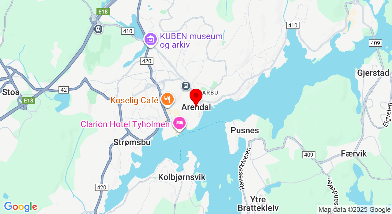 Google Map of https://www.google.com/maps/place/Fossbekk, Arendal