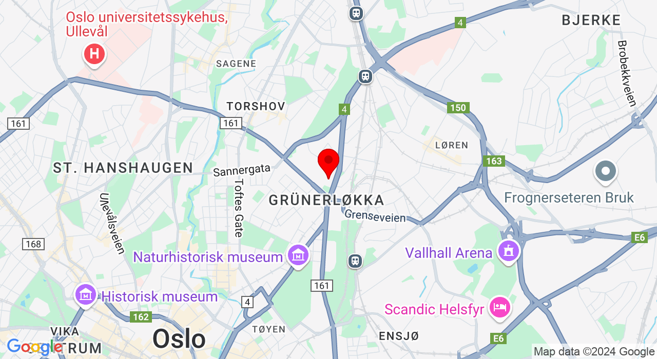 Google Map of https://www.google.com/maps/place/trondheimdsveien 185,0570+Oslo