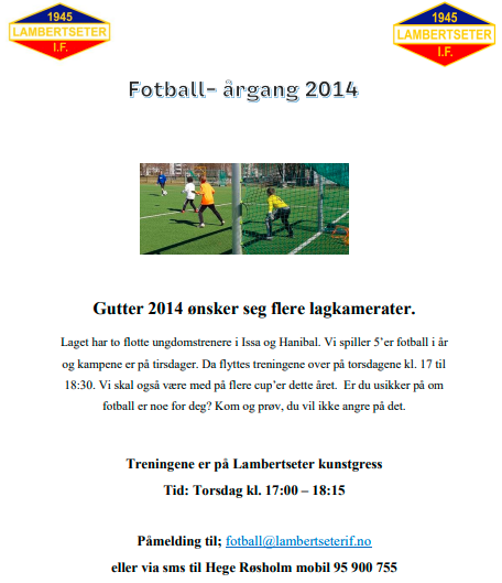 G2014 ønsker seg flere å spille fotball sammen med